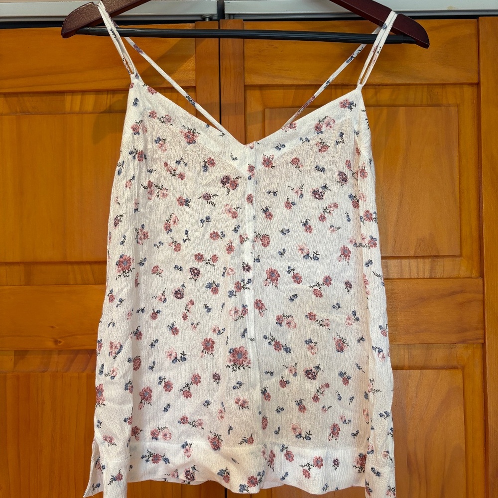 NWOT Adriano Goldschmied Floral Strappy Tank Blouse White, Pink, Blue Size XS AG